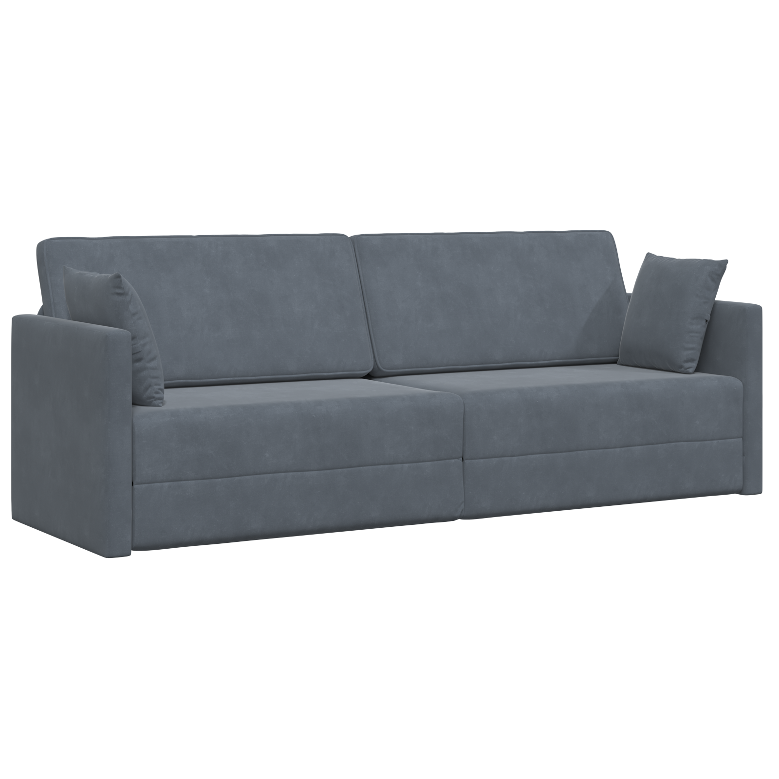 Divano Letto 2-in-1 Grigio Scuro 213x144x60 cm Velluto