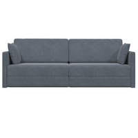 Divano Letto 2-in-1 Grigio Scuro 213x144x60 cm Velluto