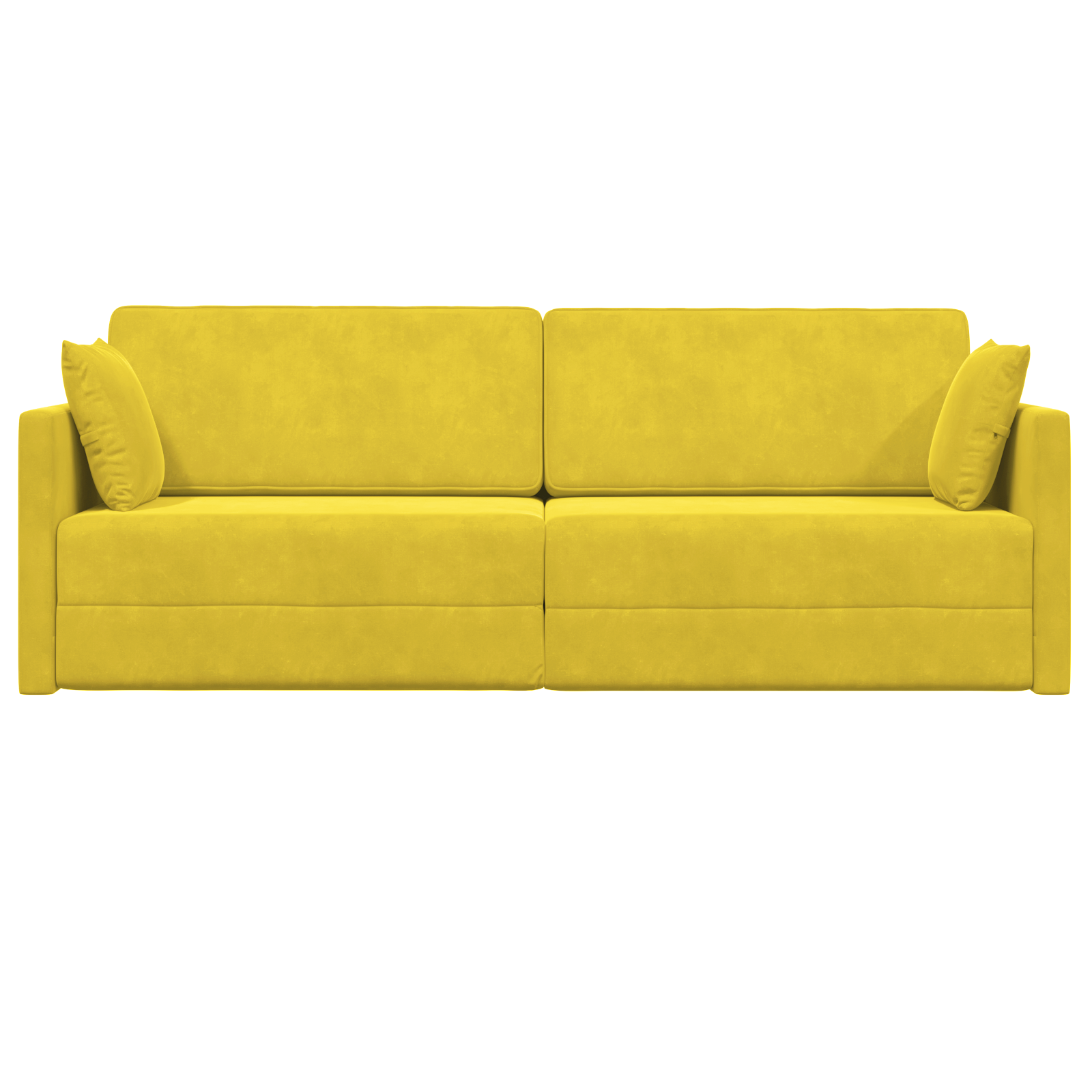 Divano Letto 2-in-1 Giallo 213x144x60 cm in Velluto