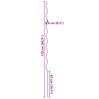 Supporti a spirale per piante - 50 pezzi da 170 cm in acciaio