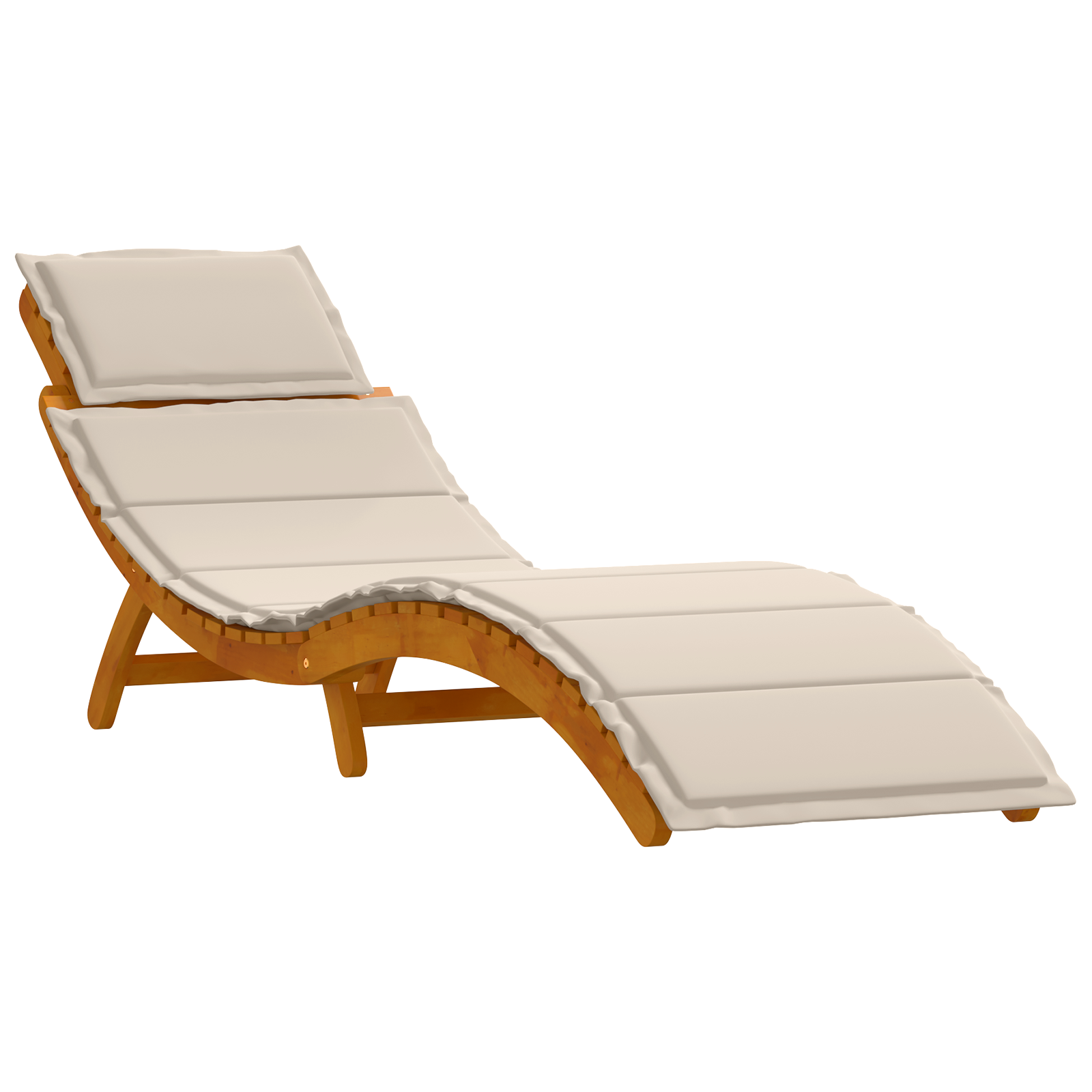 Lettini con Cuscini 2 pz Bianco Crema in Legno Massello di Acacia