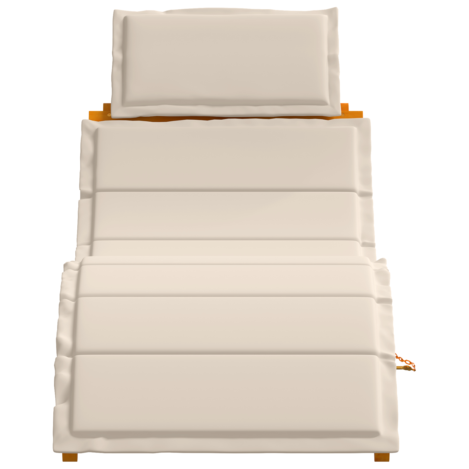 Lettini con Cuscini 2 pz Bianco Crema in Legno Massello di Acacia