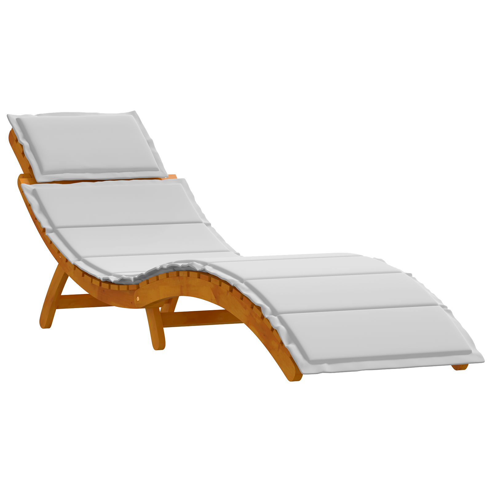 Lettini prendisole con cuscini 2 pcs Grigio chiaro Legno massello di acacia