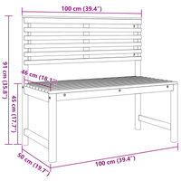 Panchina da giardino  100x50x91 cm in legno solido di acacia