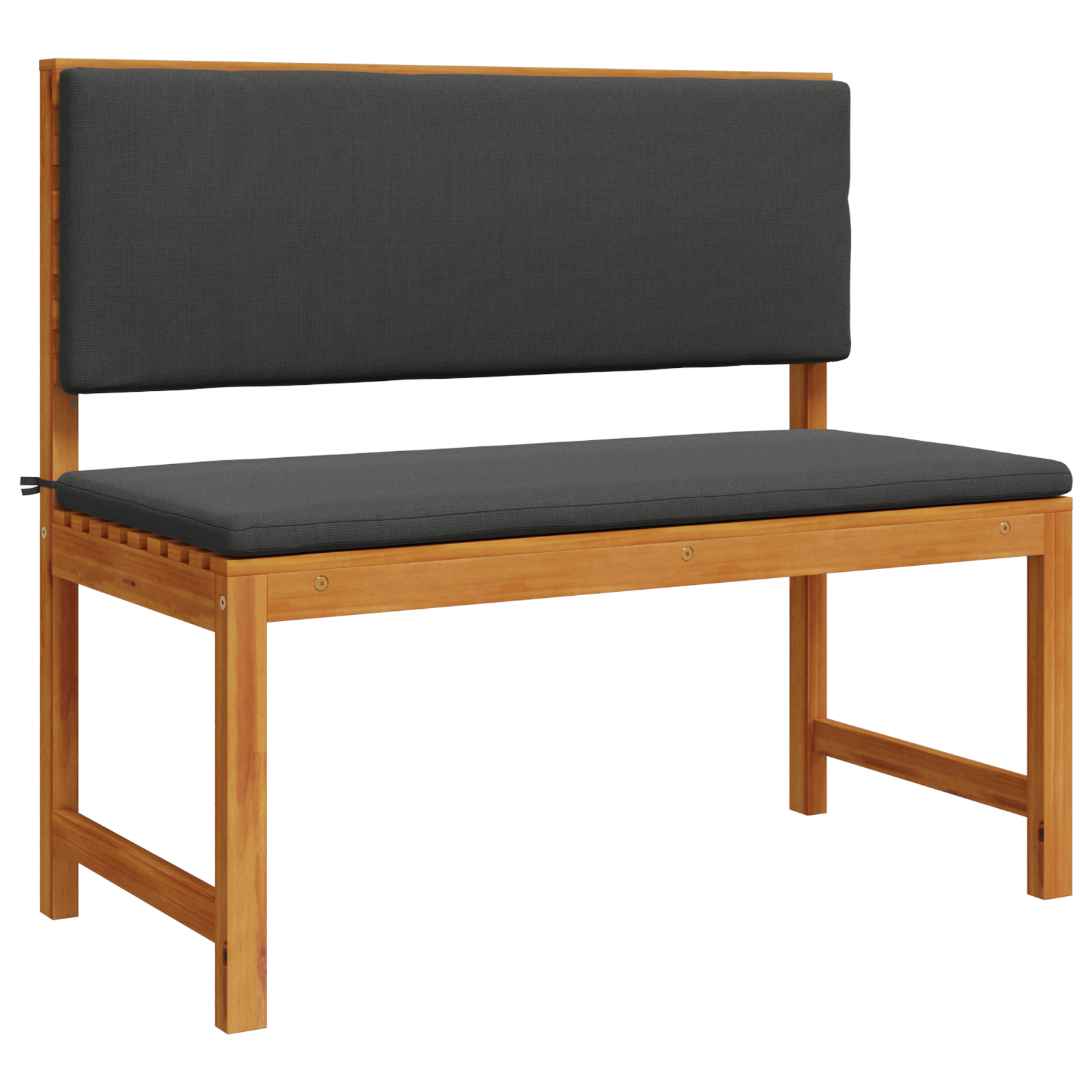 panchina da giardino  con cuscini 100x50x91 cm in legno massello di acacia