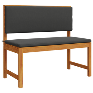 panchina da giardino  con cuscini 100x50x91 cm in legno massello di acacia
