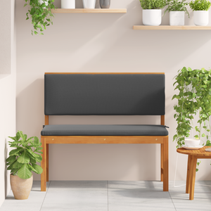 panchina da giardino  con cuscini 100x50x91 cm in legno massello di acacia