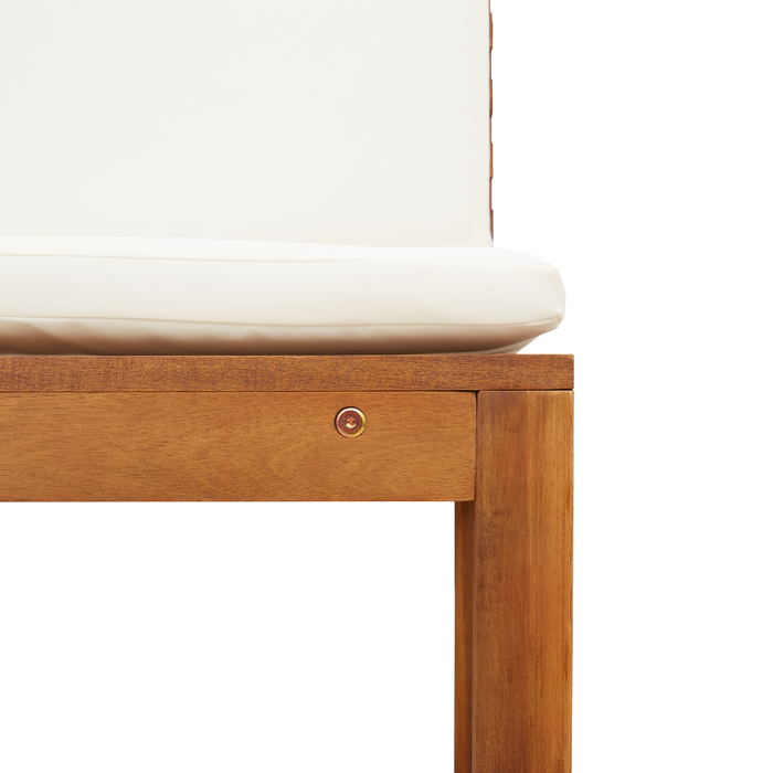 Sdraio da giardino  senza braccioli con cuscini, 2 pezzi in legno massello di acacia