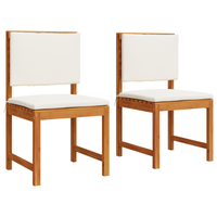 Sdraio da giardino  senza braccioli con cuscini, 2 pezzi in legno massello di acacia