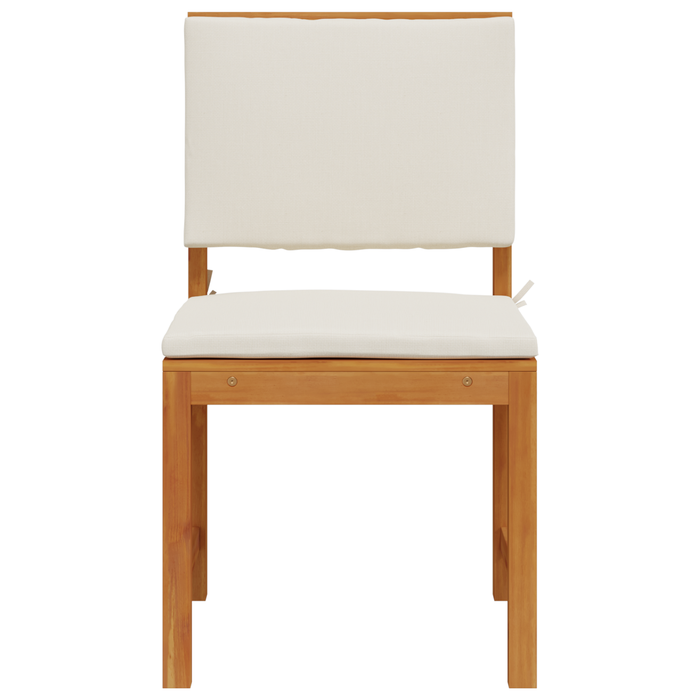 Sdraio da giardino  senza braccioli con cuscini, 2 pezzi in legno massello di acacia