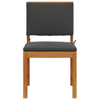 Sedie da giardino senza braccioli con cuscini 2 pezzi in legno massello di acacia