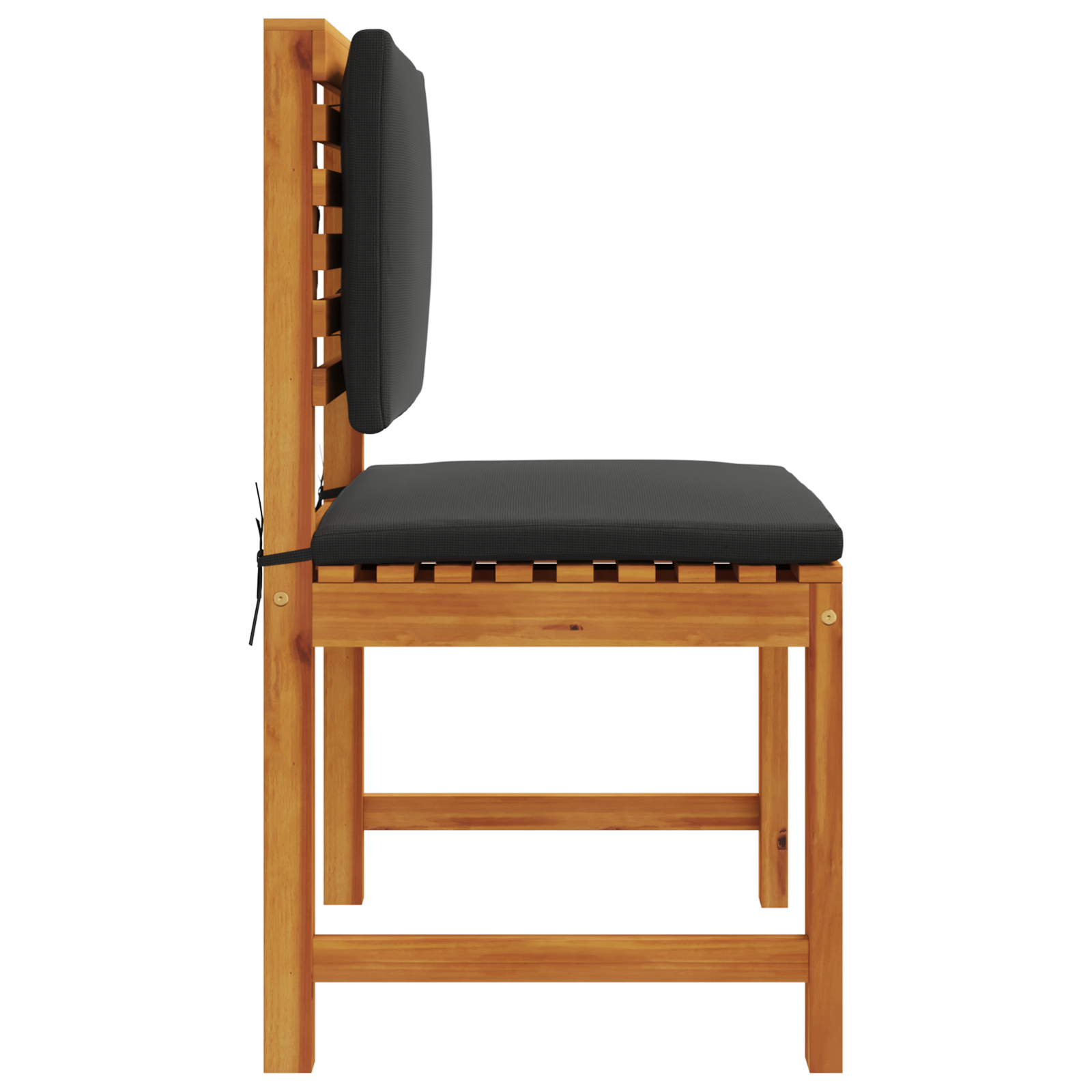 Sedie da giardino senza braccioli con cuscini 2 pezzi in legno massello di acacia