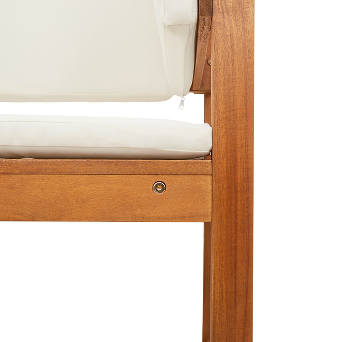 Poltrona d'angolo  con cuscini in legno massello di acacia