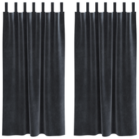 Tende oscuranti  con anelli di sospensione 2 pezzi Grigio scuro velluto