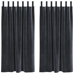 Tende oscuranti  con anelli di sospensione 2 pezzi Grigio scuro velluto