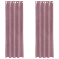 Tende oscuranti  con occhielli 2 pz in velluto rosa scuro
