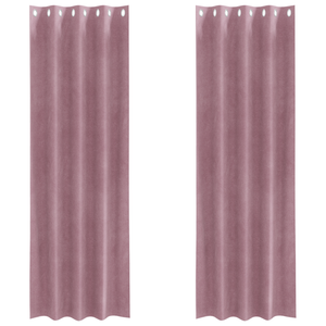 Tende oscuranti  con occhielli 2 pz in velluto rosa scuro