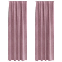 Tende Blackout  con nastri a nastro 2 pz in velluto rosa scuro