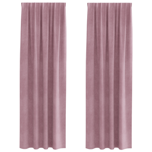 Tende Blackout  con nastri a nastro 2 pz in velluto rosa scuro