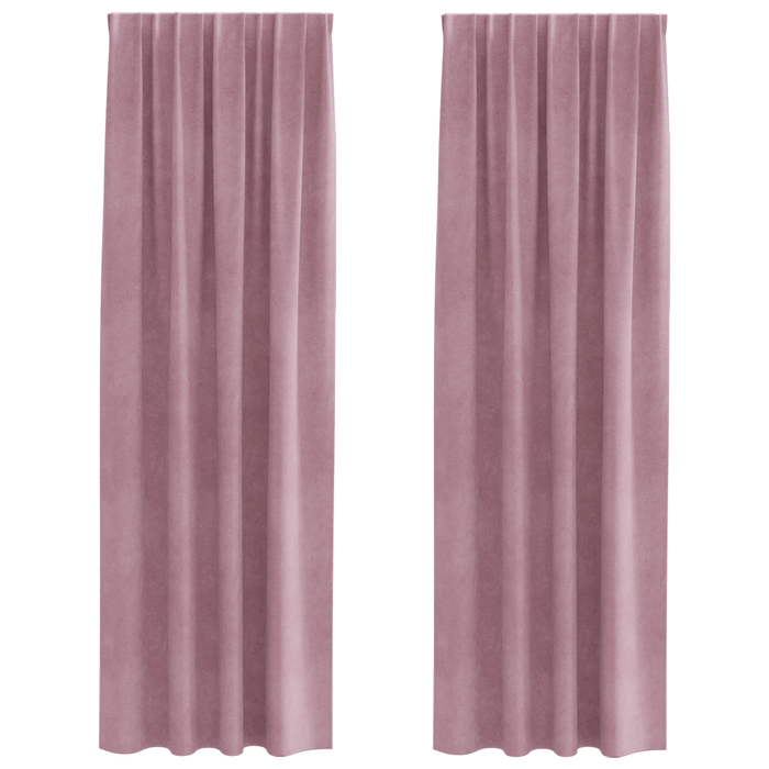 Tende Blackout  con nastri a nastro 2 pz in velluto rosa scuro