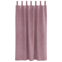 Tende oscuranti  con anelli di sospensione, 2 pezzi, velluto rosa scuro