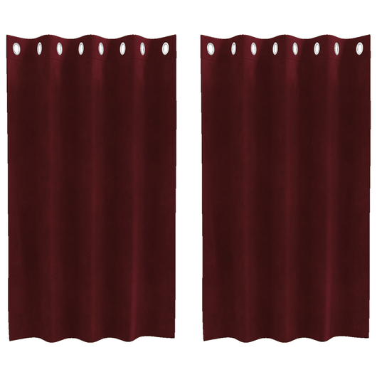 Tende Oscuranti  con Occhielli 2 pezzi Rosso Vino Velluto