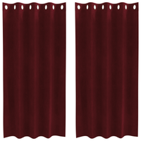 Tende oscuranti  con occhielli 2 pezzi Rosso vino in velluto