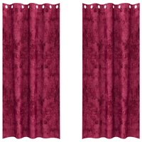 Tende in velluto 2 pz con occhielli Borgogna 245x140 cm