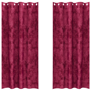 Tende in velluto 2 pz con occhielli Borgogna 245x140 cm