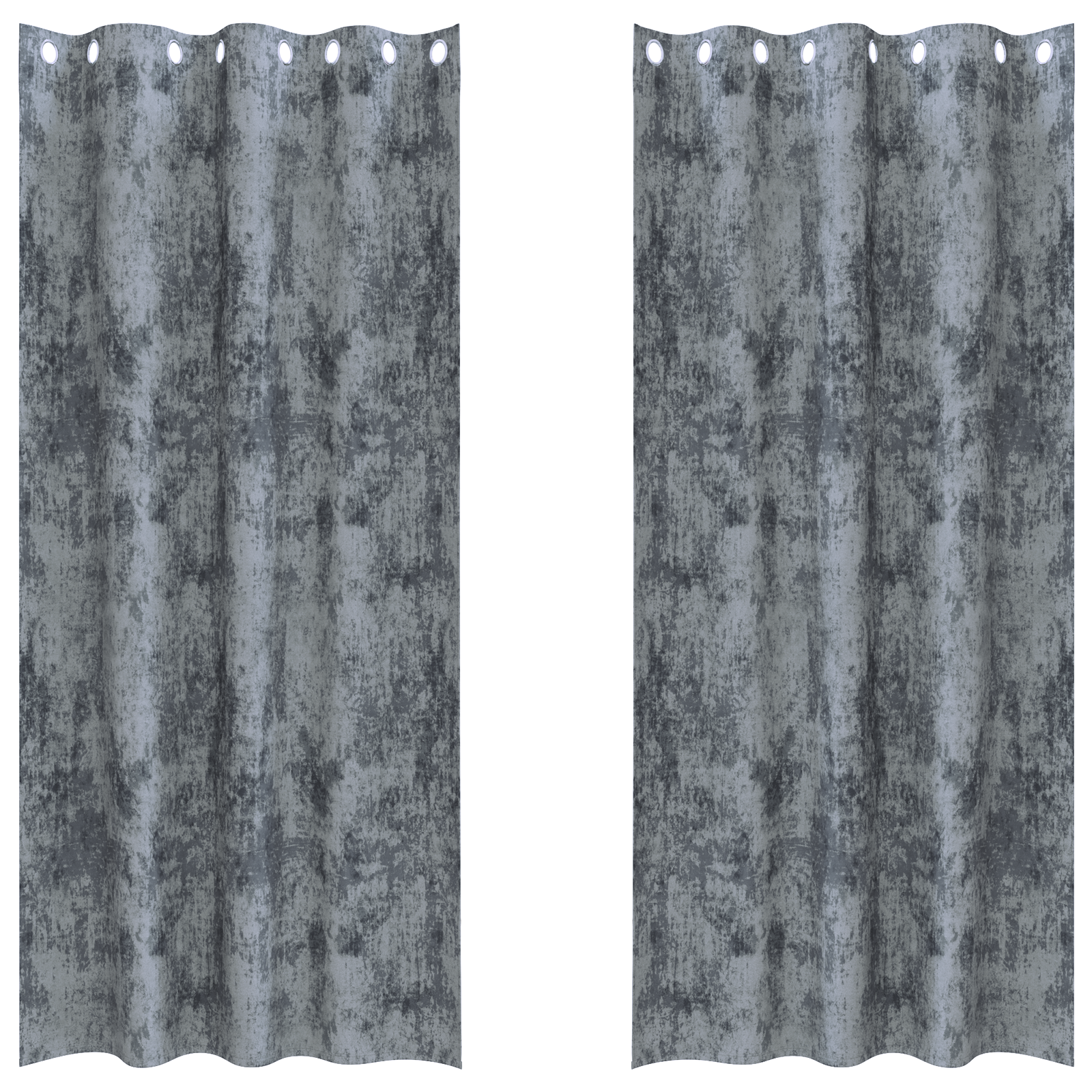 Tende in Velluto 2 Pezzi con Occhielli Grigio Argento 260x140 cm