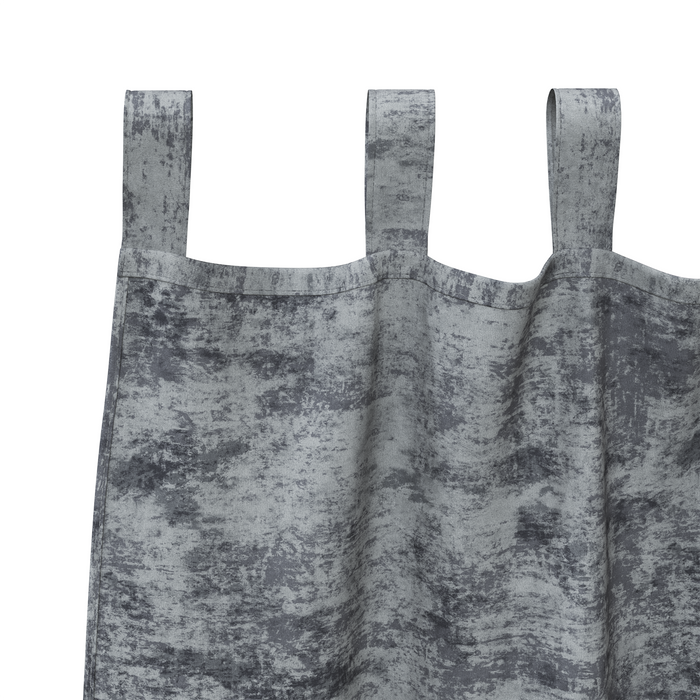 Tende in Velluto 2 pz con Bottoni a Tab Grigio Argento 140x140 cm