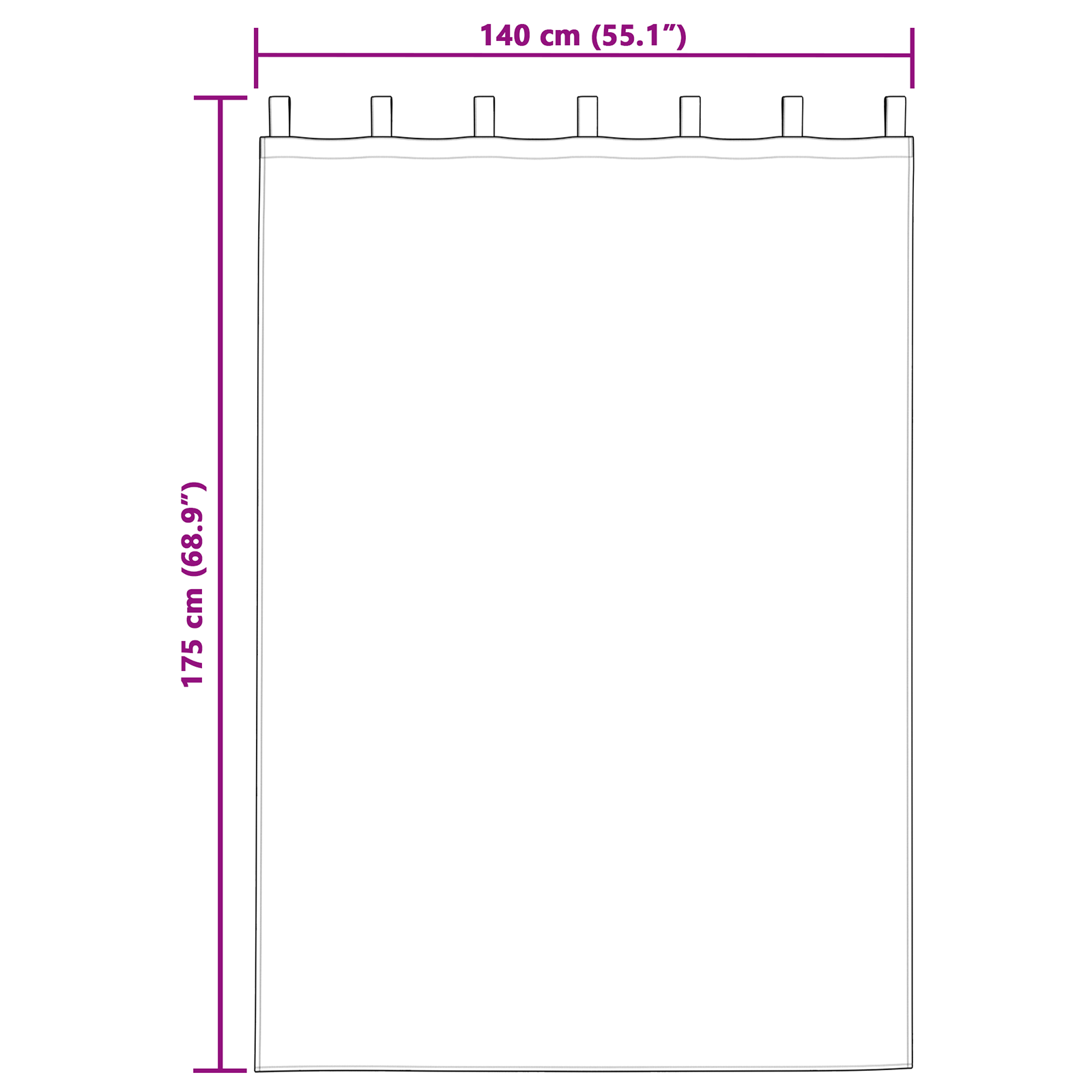 Tende 2 pcs con Passanti Marrone 175x140 cm