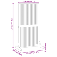 Schermo Privacy  Interno/Esterna 150 cm in Legno Massello di Acacia