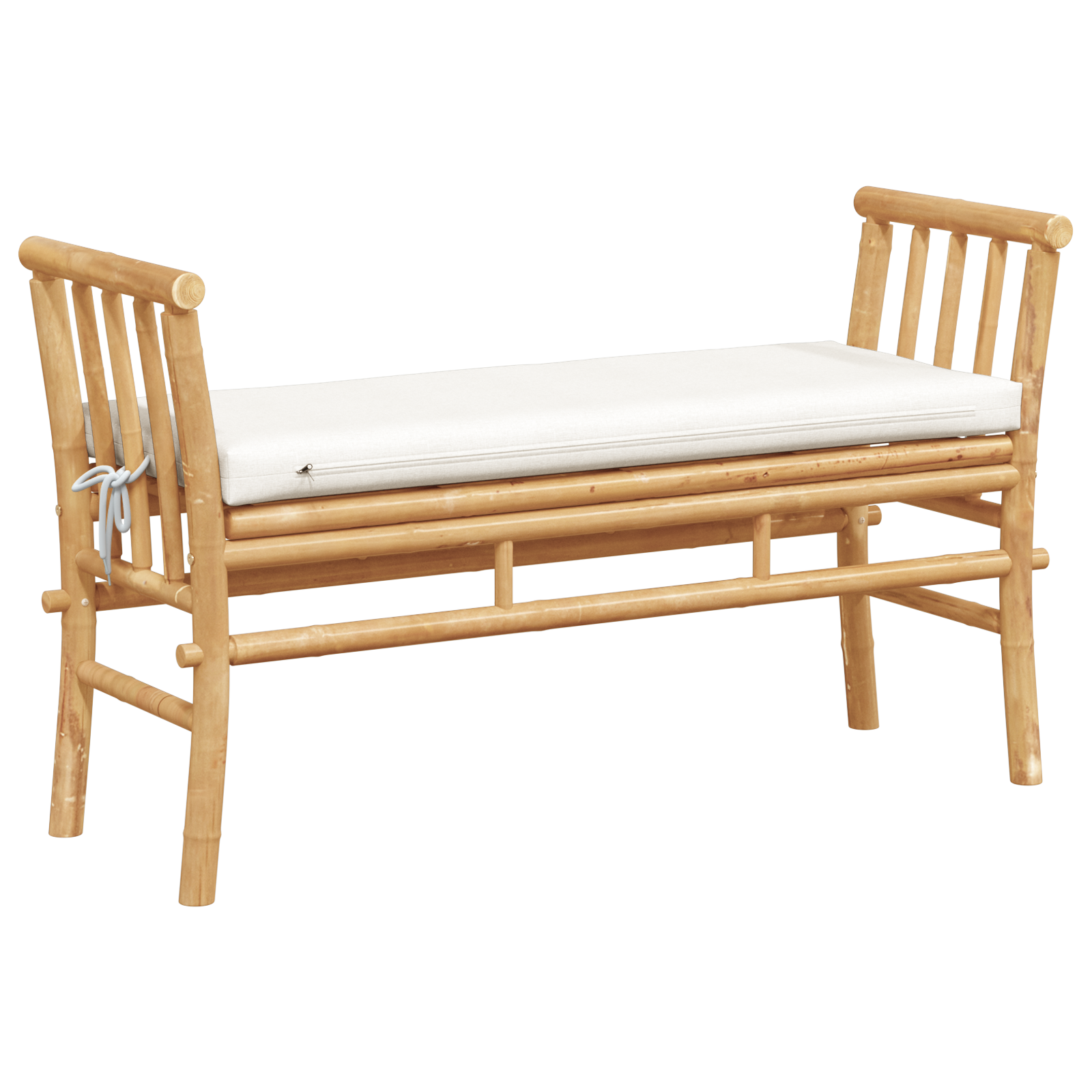 Panchina da giardino  con cuscino da 110 cm in bambù