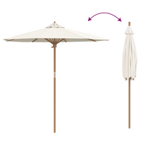 Parasol da Giardino vitaXL Bianco Panna 217x230 cm in Bambù
