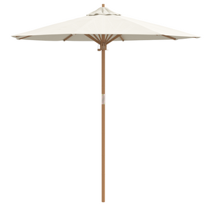 Parasol da Giardino vitaXL Bianco Panna 217x230 cm in Bambù