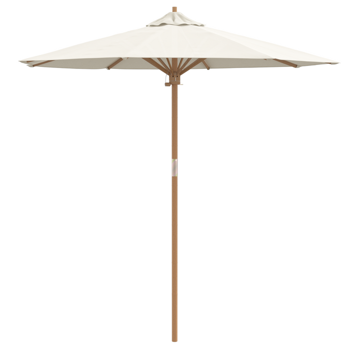 Parasol da Giardino vitaXL Bianco Panna 217x230 cm in Bambù