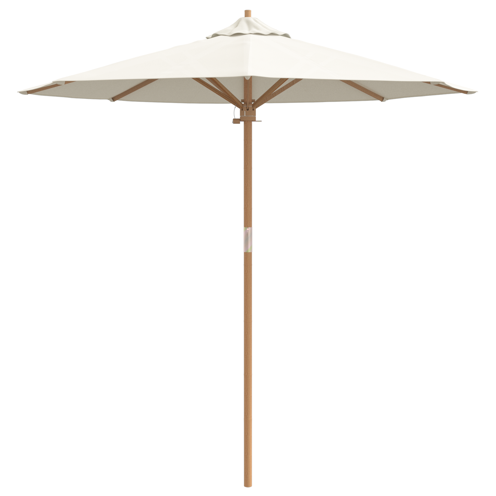 Parasol da Giardino vitaXL Bianco Panna 217x230 cm in Bambù