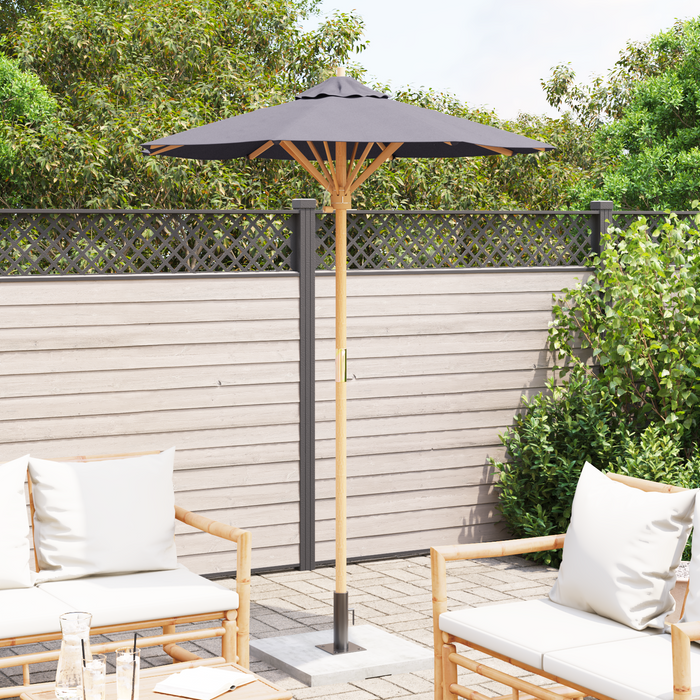 Parasol da Giardino Grigio Scuro 150x210 cm Bambù