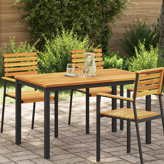 Piano Tavolo 120x70x2,2 cm Rettangolare in Legno Massello di Acacia