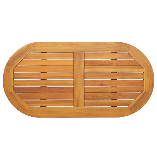 Piano Tavolo 100x50x2.2 cm Ovale in Legno Massello di Acacia