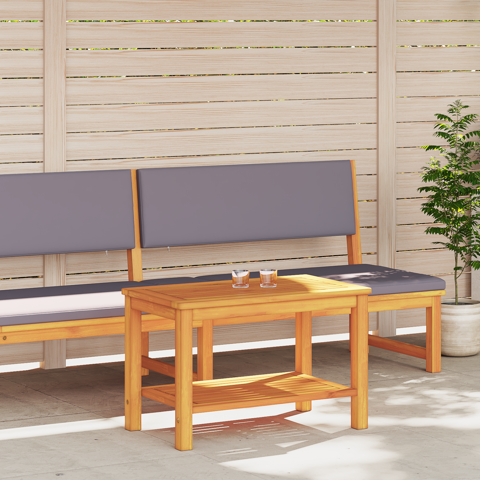 Tavolino da caffè 70x40x45 cm in legno massello di acacia