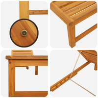 Lettino prendisole in legno massello di acacia