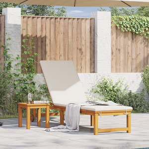 Lettino prendisole in legno massiccio di acacia con tavolo