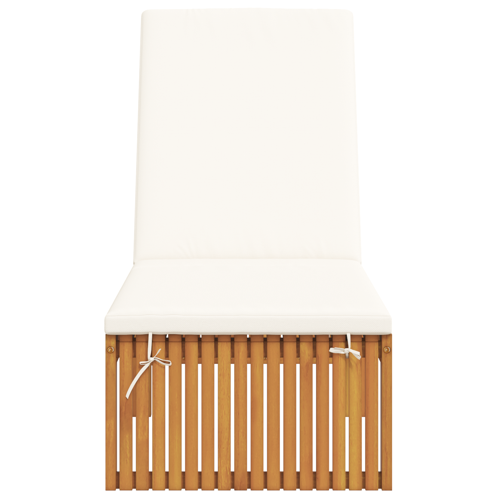 Lettino prendisole con cuscino 200x55x30 cm in legno massello di acacia