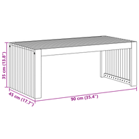 Tavolo da Caffè da Giardino 90x45x35 cm Legno Massello di Acacia