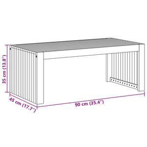 Tavolo da Caffè da Giardino 90x45x35 cm Legno Massello di Acacia