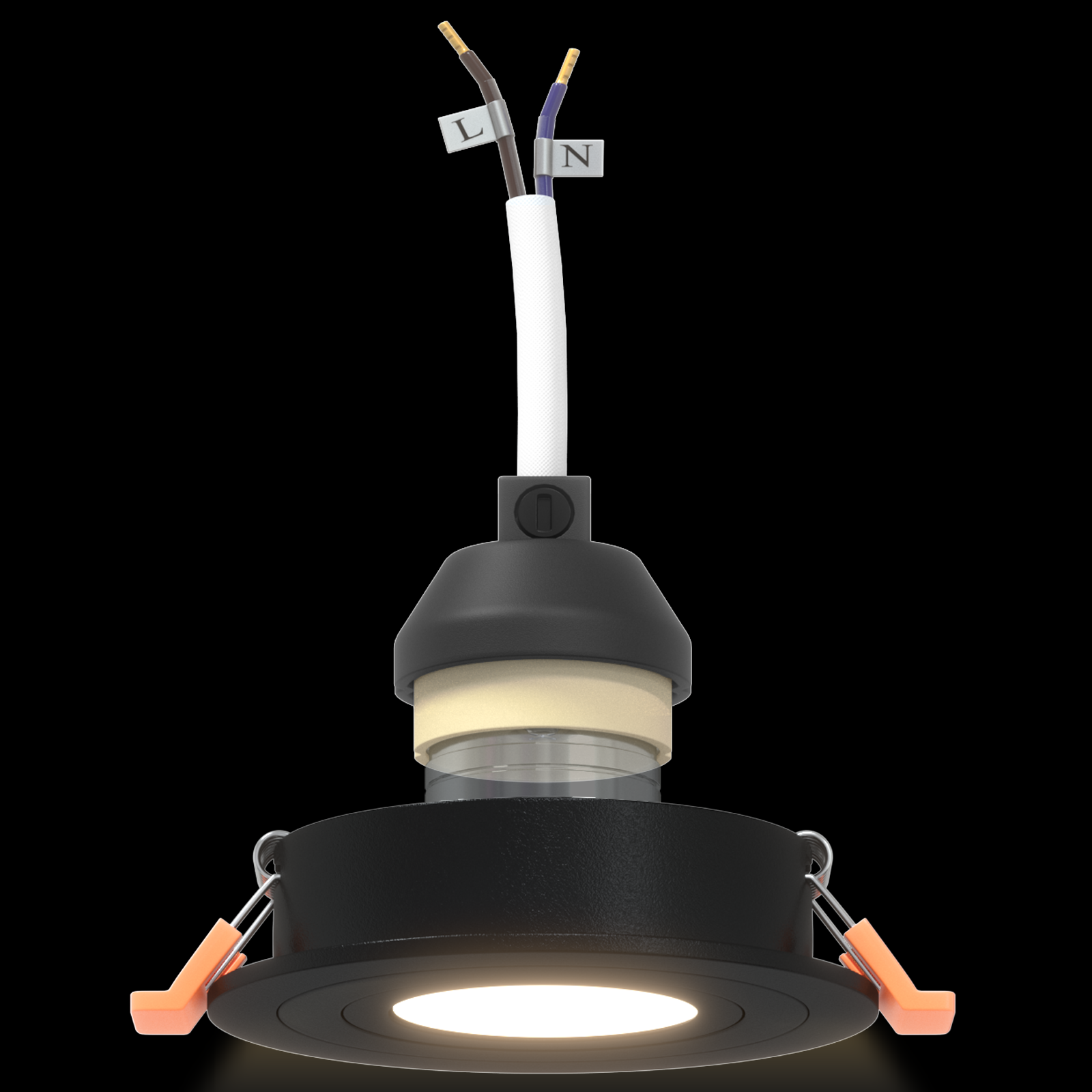 Faretti incassati 6 pz Rotondi GU10 Nero Ø91 mm