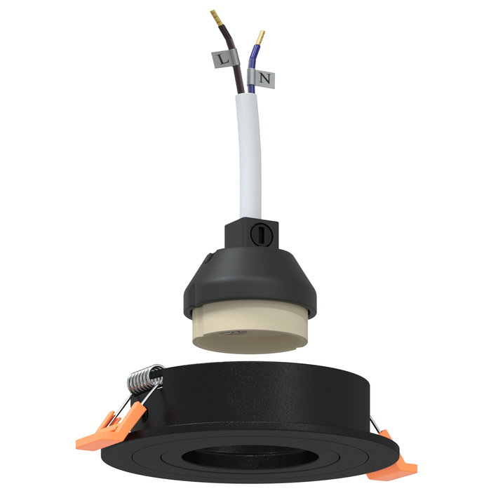 Faretti incassati 6 pz Rotondi GU10 Nero Ø91 mm