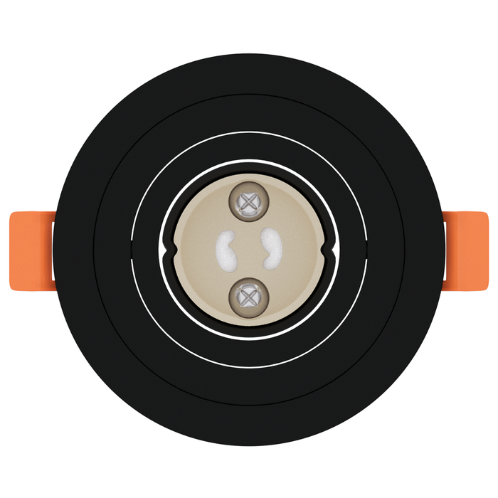 Faretti incassati 6 pz Rotondi GU10 Nero Ø91 mm